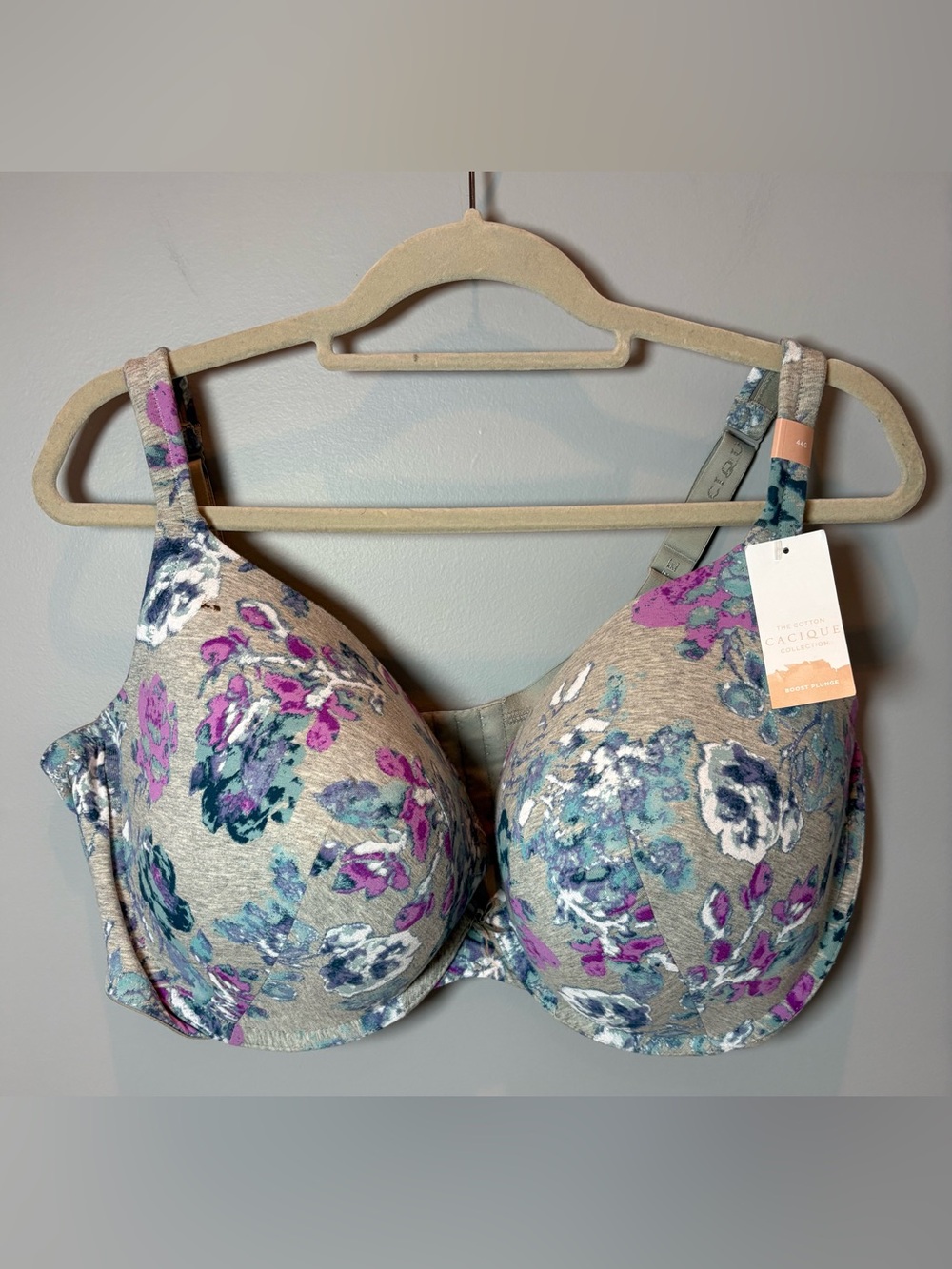 Cacique Boost Plunge Floral Bra 44G NWT $52.9